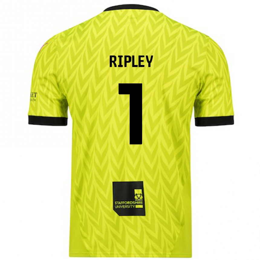 Niño Fútbol Camiseta Connor Ripley #1 Verde Fluorescente 2ª Equipación 2024/25 Argentina