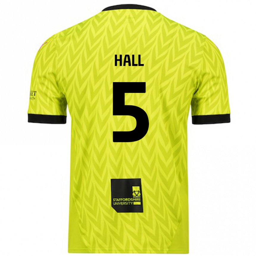 Niño Fútbol Camiseta Connor Hall #5 Verde Fluorescente 2ª Equipación 2024/25 Argentina