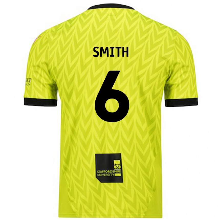 Niño Fútbol Camiseta Nathan Smith #6 Verde Fluorescente 2ª Equipación 2024/25 Argentina