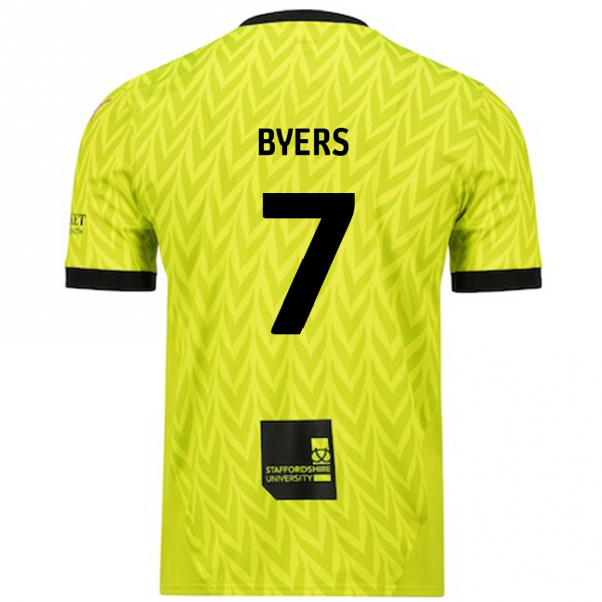 Niño Fútbol Camiseta George Byers #7 Verde Fluorescente 2ª Equipación 2024/25 Argentina