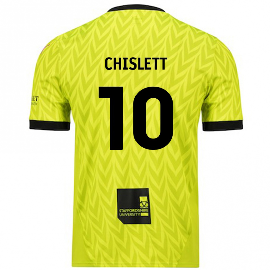 Niño Fútbol Camiseta Ethan Chislett #10 Verde Fluorescente 2ª Equipación 2024/25 Argentina