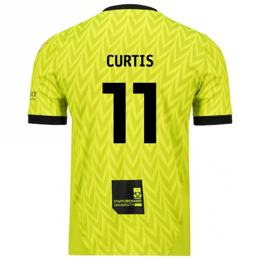 Niño Fútbol Camiseta Ronan Curtis #11 Verde Fluorescente 2ª Equipación 2024/25 Argentina