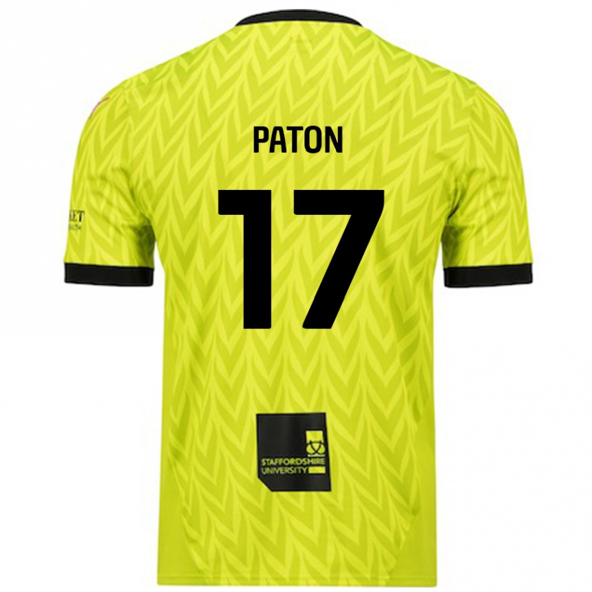 Niño Fútbol Camiseta Ruari Paton #17 Verde Fluorescente 2ª Equipación 2024/25 Argentina