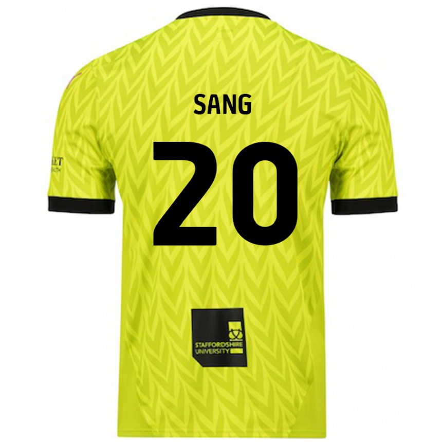 Niño Fútbol Camiseta Tom Sang #20 Verde Fluorescente 2ª Equipación 2024/25 Argentina