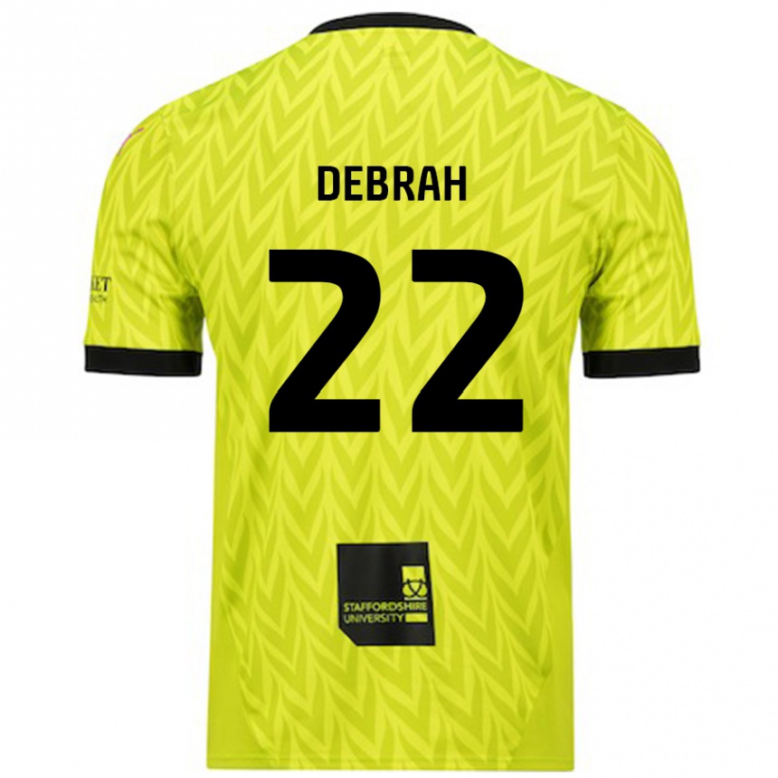 Niño Fútbol Camiseta Jesse Debrah #22 Verde Fluorescente 2ª Equipación 2024/25 Argentina