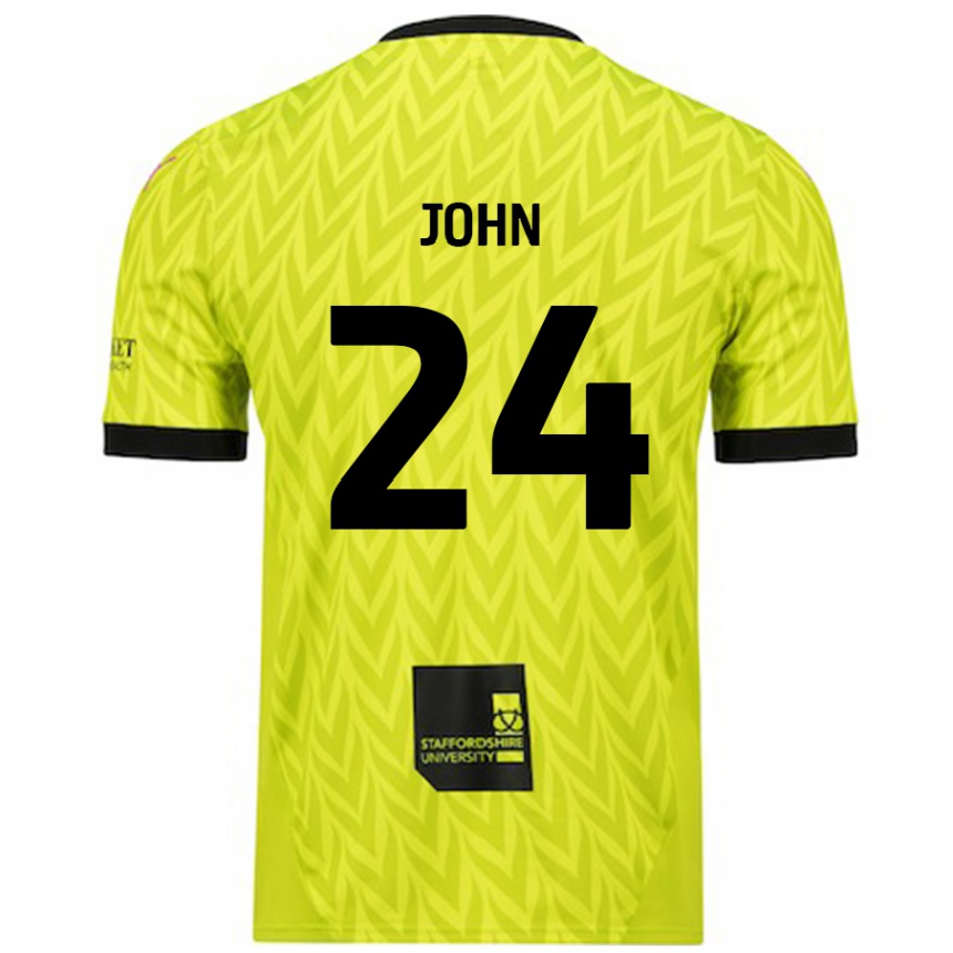 Niño Fútbol Camiseta Kyle John #24 Verde Fluorescente 2ª Equipación 2024/25 Argentina