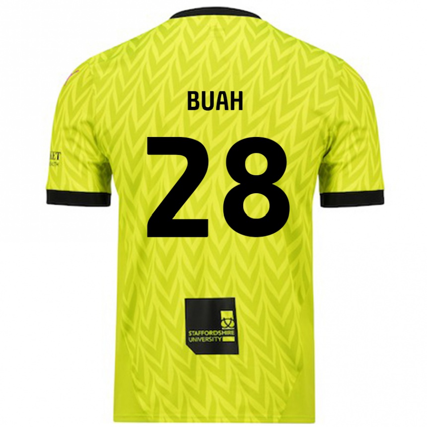 Niño Fútbol Camiseta Andrew Buah #28 Verde Fluorescente 2ª Equipación 2024/25 Argentina