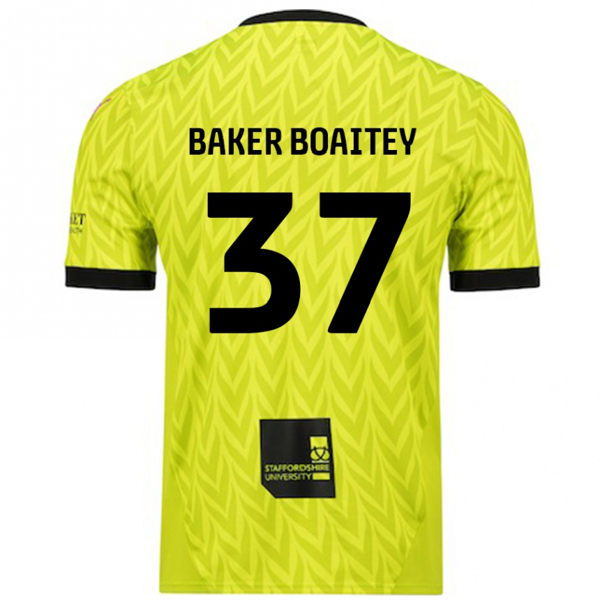 Niño Fútbol Camiseta Benicio Baker-Boaitey #37 Verde Fluorescente 2ª Equipación 2024/25 Argentina