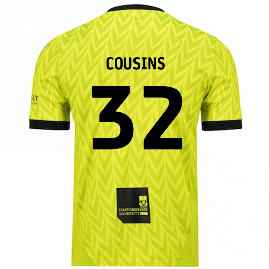 Niño Fútbol Camiseta Logan Cousins #32 Verde Fluorescente 2ª Equipación 2024/25 Argentina