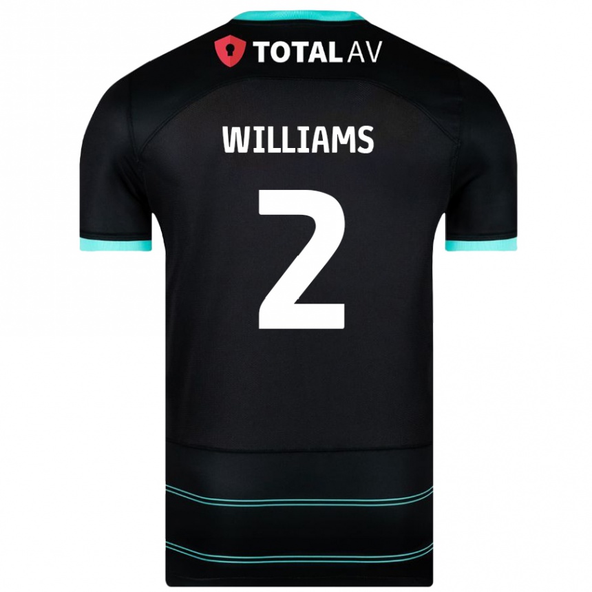 Niño Fútbol Camiseta Jordan Williams #2 Negro 2ª Equipación 2024/25 Argentina