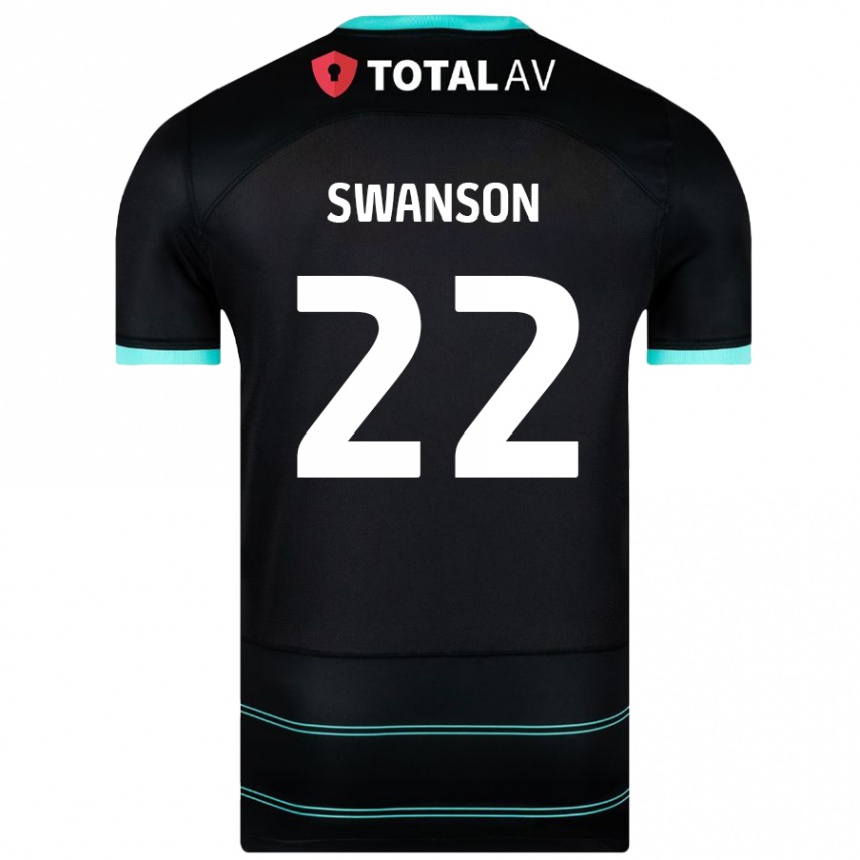 Niño Fútbol Camiseta Zak Swanson #22 Negro 2ª Equipación 2024/25 Argentina