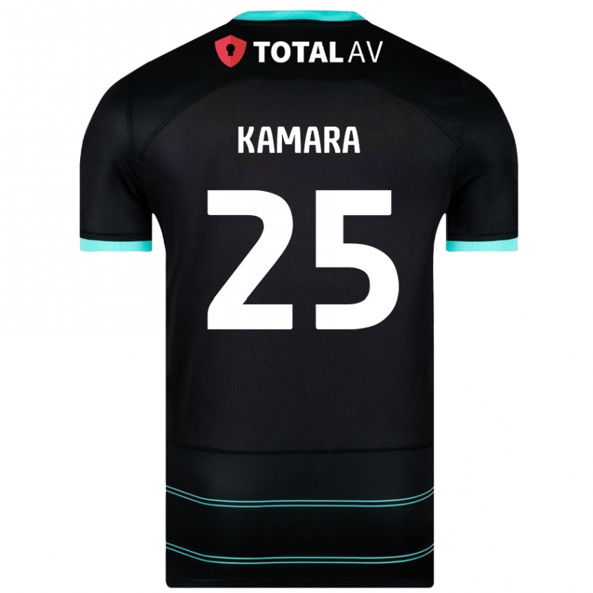 Niño Fútbol Camiseta Abdoulaye Kamara #25 Negro 2ª Equipación 2024/25 Argentina