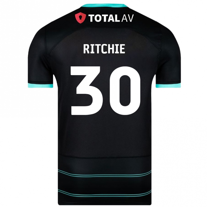 Niño Fútbol Camiseta Matt Ritchie #30 Negro 2ª Equipación 2024/25 Argentina