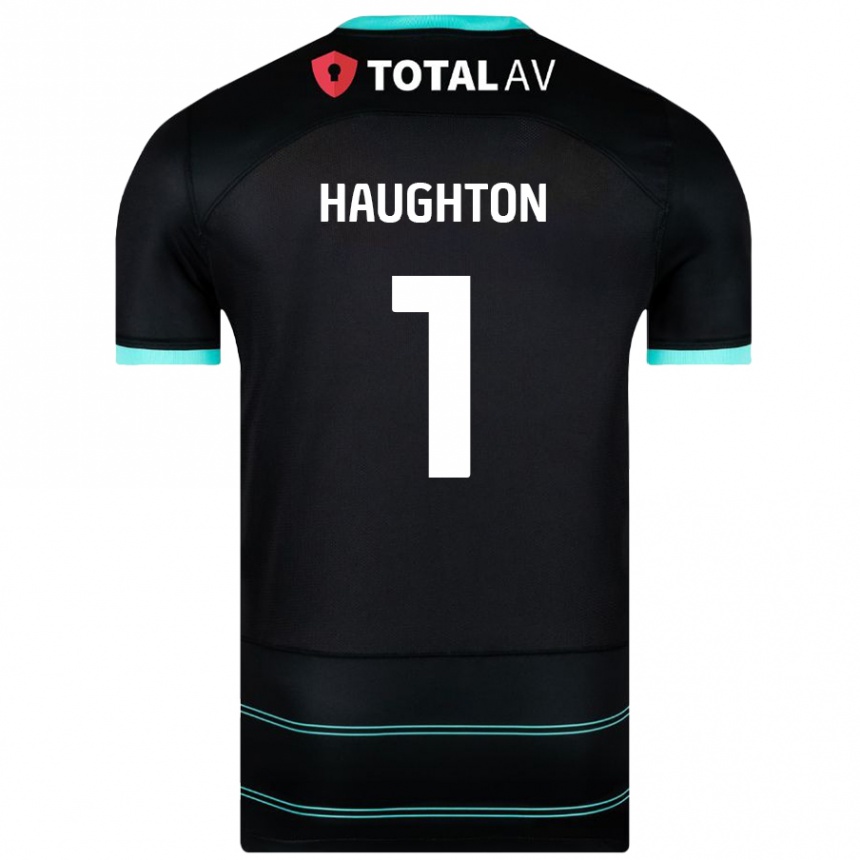 Niño Fútbol Camiseta Hannah Haughton #1 Negro 2ª Equipación 2024/25 Argentina