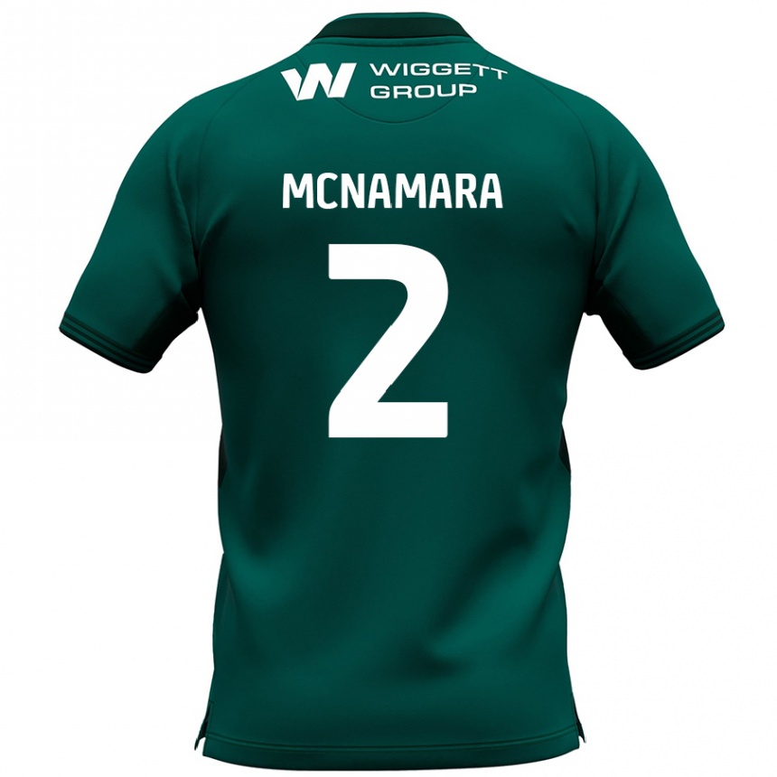 Niño Fútbol Camiseta Danny Mcnamara #2 Verde 2ª Equipación 2024/25 Argentina