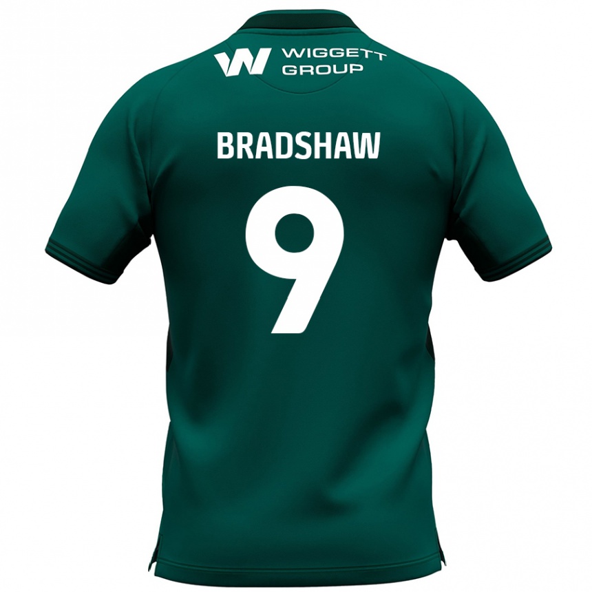 Niño Fútbol Camiseta Tom Bradshaw #9 Verde 2ª Equipación 2024/25 Argentina