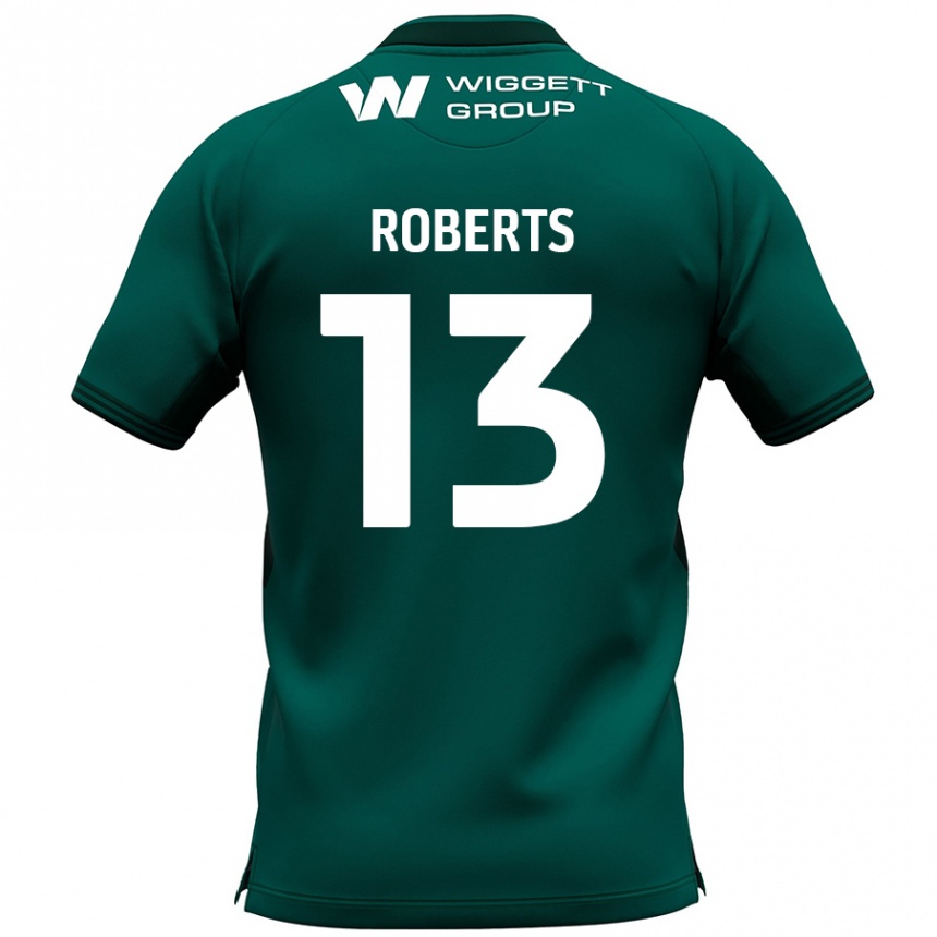 Niño Fútbol Camiseta Liam Roberts #13 Verde 2ª Equipación 2024/25 Argentina