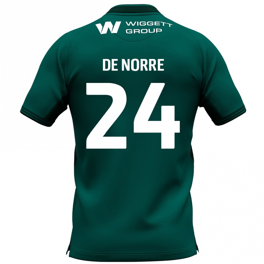 Niño Fútbol Camiseta Casper De Norre #24 Verde 2ª Equipación 2024/25 Argentina