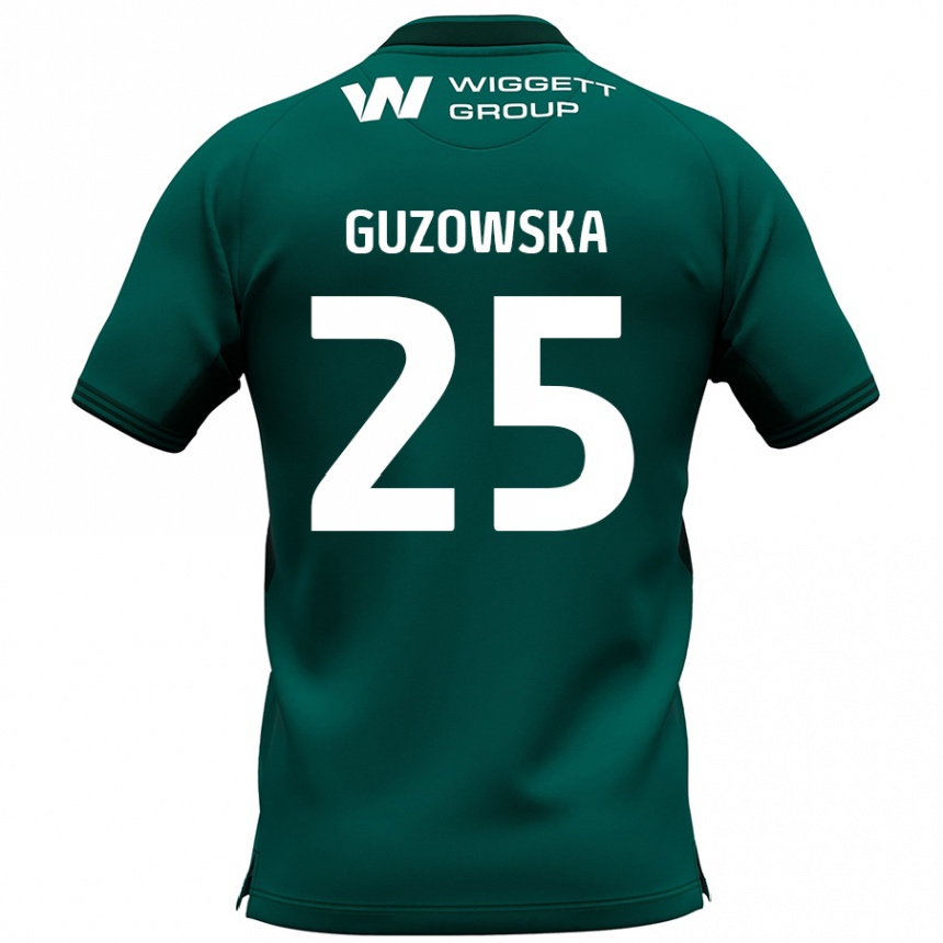 Niño Fútbol Camiseta Sara Guzowska #25 Verde 2ª Equipación 2024/25 Argentina