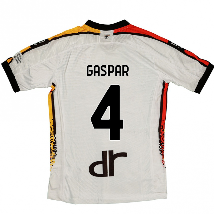 Niño Fútbol Camiseta Kialonda Gaspar #4 Blanco Negro 2ª Equipación 2024/25 Argentina