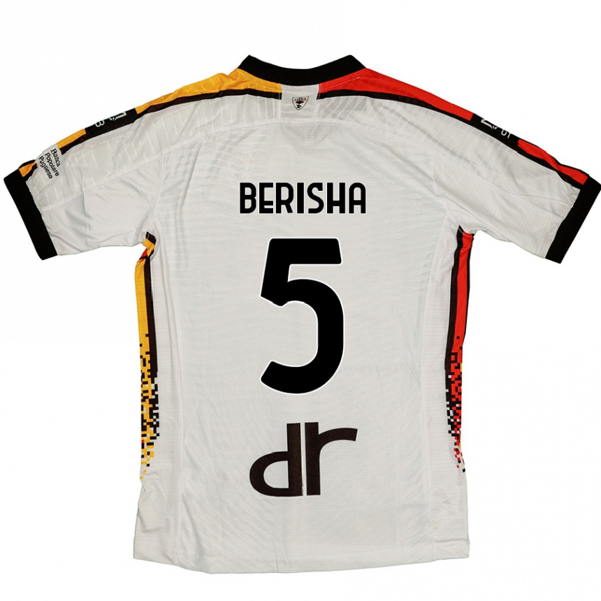 Niño Fútbol Camiseta Medon Berisha #5 Blanco Negro 2ª Equipación 2024/25 Argentina