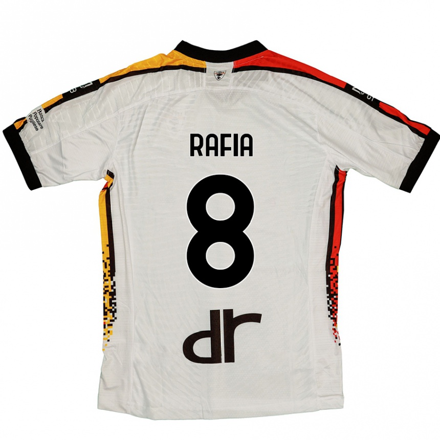 Niño Fútbol Camiseta Hamza Rafia #8 Blanco Negro 2ª Equipación 2024/25 Argentina