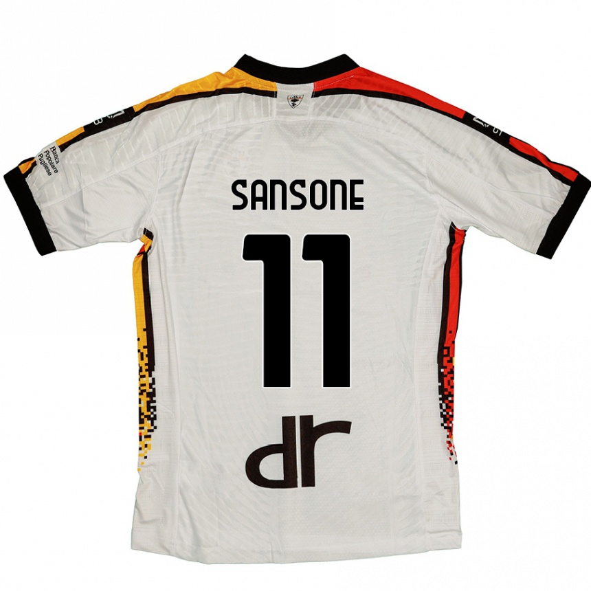 Niño Fútbol Camiseta Nicola Sansone #11 Blanco Negro 2ª Equipación 2024/25 Argentina