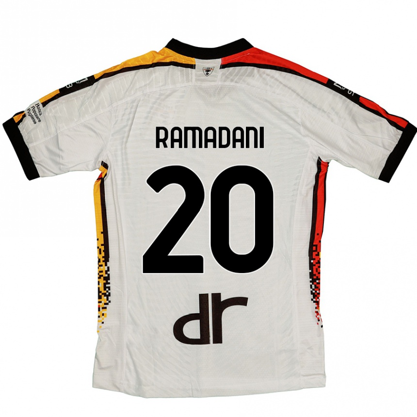 Niño Fútbol Camiseta Ylber Ramadani #20 Blanco Negro 2ª Equipación 2024/25 Argentina