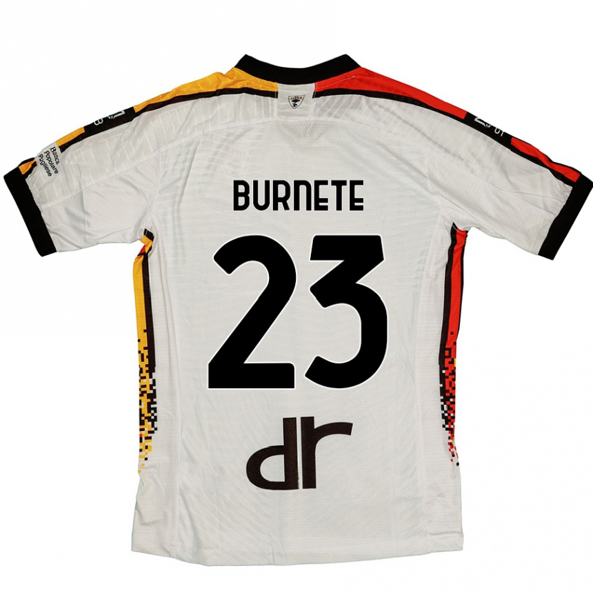 Niño Fútbol Camiseta Rareș Burnete #23 Blanco Negro 2ª Equipación 2024/25 Argentina