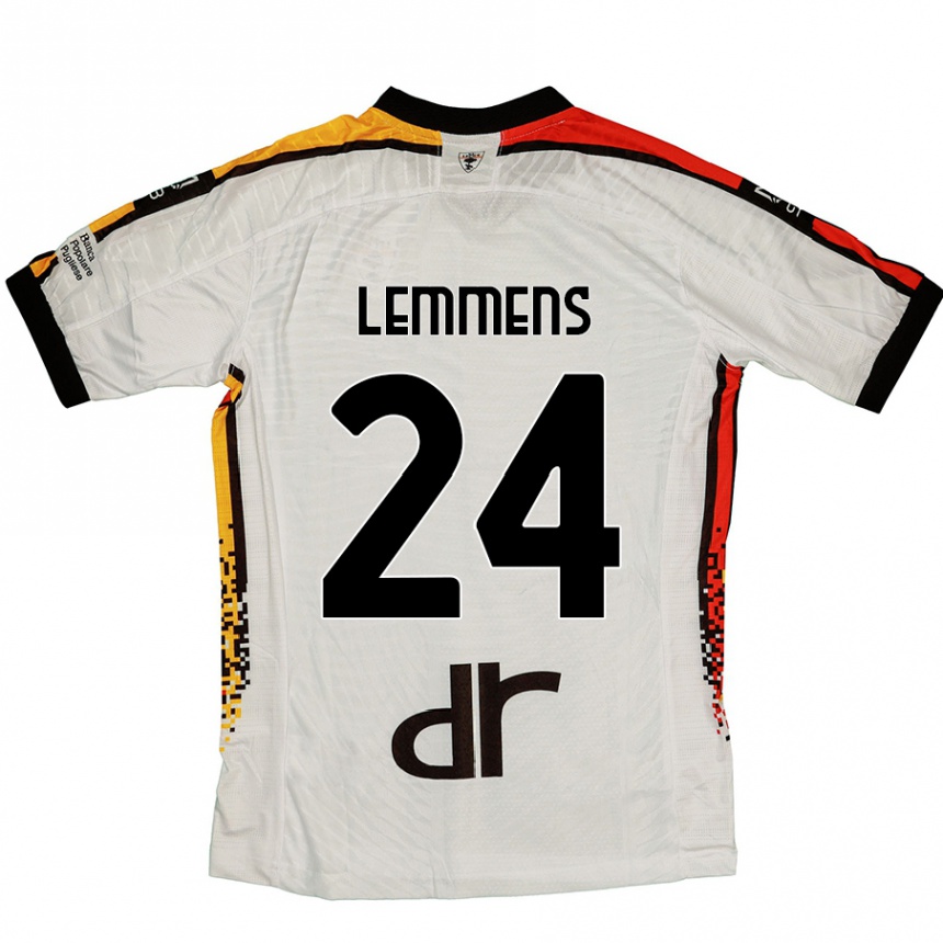 Niño Fútbol Camiseta Mats Lemmens #24 Blanco Negro 2ª Equipación 2024/25 Argentina