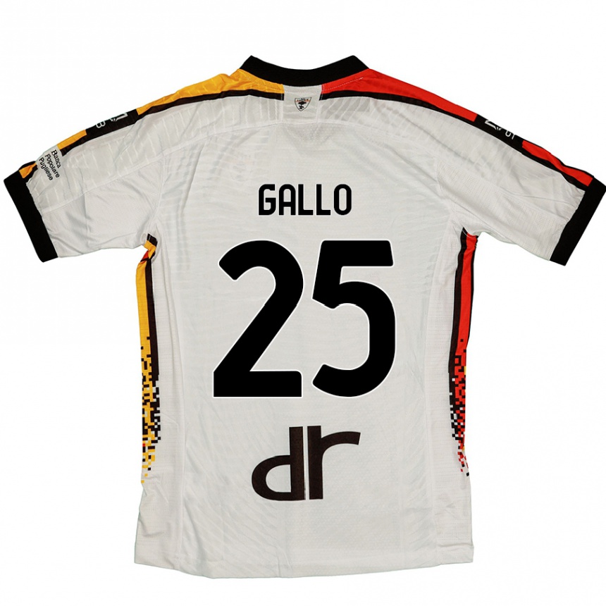 Niño Fútbol Camiseta Antonino Gallo #25 Blanco Negro 2ª Equipación 2024/25 Argentina