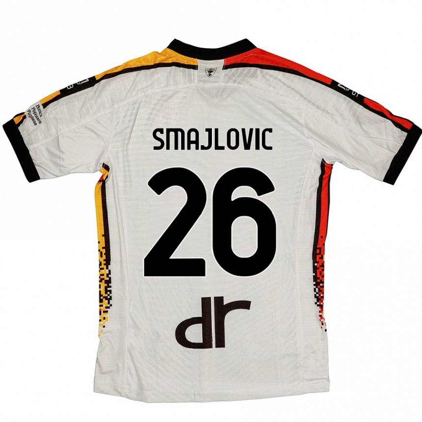 Niño Fútbol Camiseta Zinedin Smajlovic #26 Blanco Negro 2ª Equipación 2024/25 Argentina