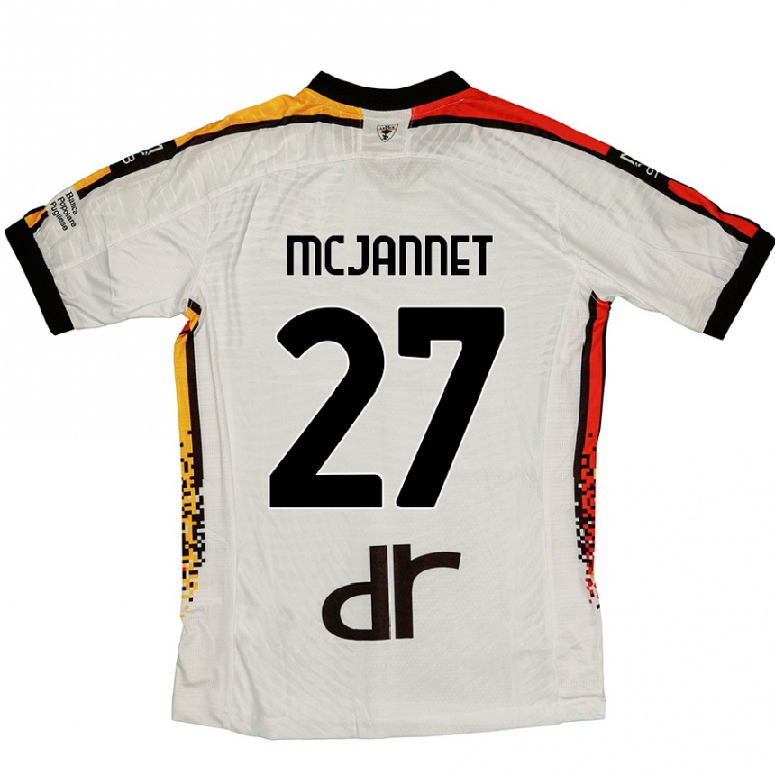 Niño Fútbol Camiseta Ed Mcjannet #27 Blanco Negro 2ª Equipación 2024/25 Argentina