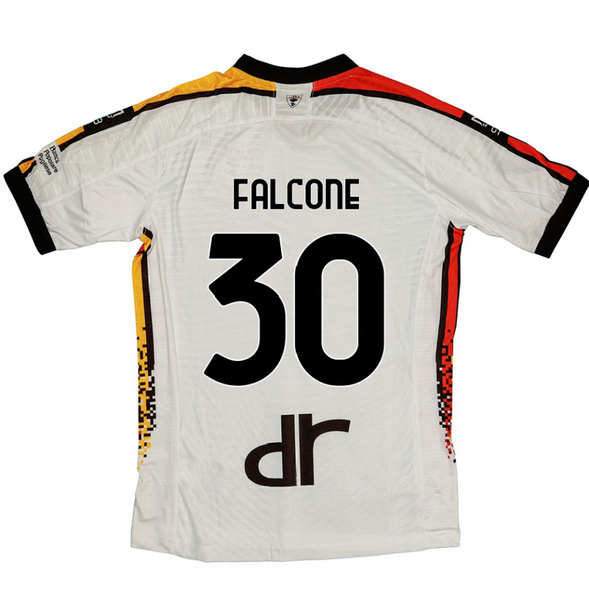 Niño Fútbol Camiseta Wladimiro Falcone #30 Blanco Negro 2ª Equipación 2024/25 Argentina