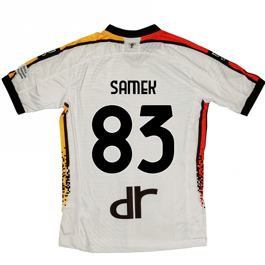 Niño Fútbol Camiseta Daniel Samek #83 Blanco Negro 2ª Equipación 2024/25 Argentina