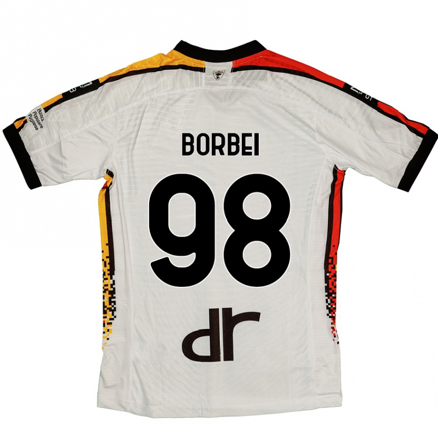 Niño Fútbol Camiseta Alexandru Borbei #98 Blanco Negro 2ª Equipación 2024/25 Argentina