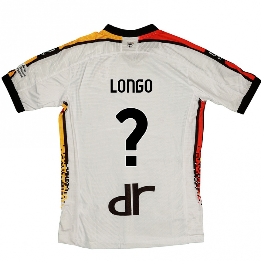 Niño Fútbol Camiseta Francesco Longo #0 Blanco Negro 2ª Equipación 2024/25 Argentina