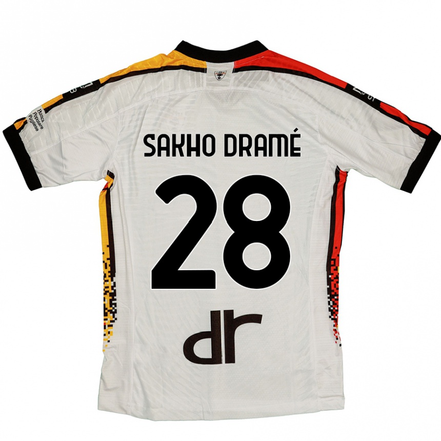 Niño Fútbol Camiseta Samba Sakho Dramé #28 Blanco Negro 2ª Equipación 2024/25 Argentina