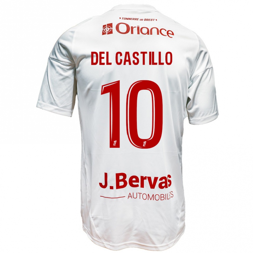 Niño Fútbol Camiseta Romain Del Castillo #10 Blanco Rojo 2ª Equipación 2024/25 Argentina