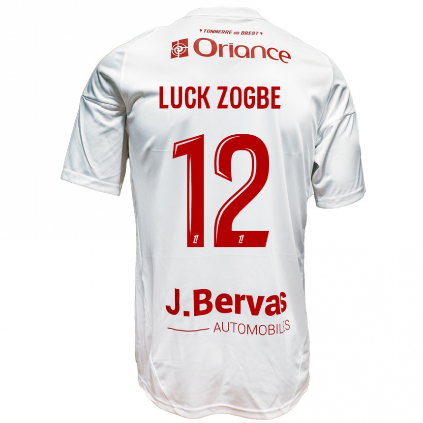 Niño Fútbol Camiseta Luck Zogbé #12 Blanco Rojo 2ª Equipación 2024/25 Argentina