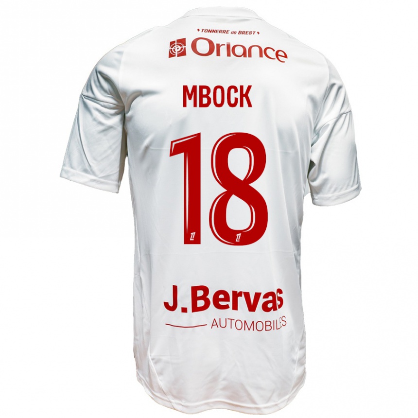 Niño Fútbol Camiseta Hianga'a Mbock #18 Blanco Rojo 2ª Equipación 2024/25 Argentina