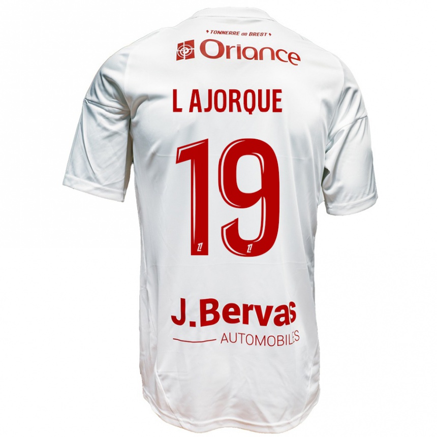 Niño Fútbol Camiseta Ludovic Ajorque #19 Blanco Rojo 2ª Equipación 2024/25 Argentina