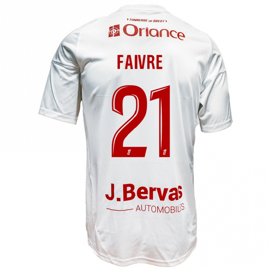 Niño Fútbol Camiseta Romain Faivre #21 Blanco Rojo 2ª Equipación 2024/25 Argentina