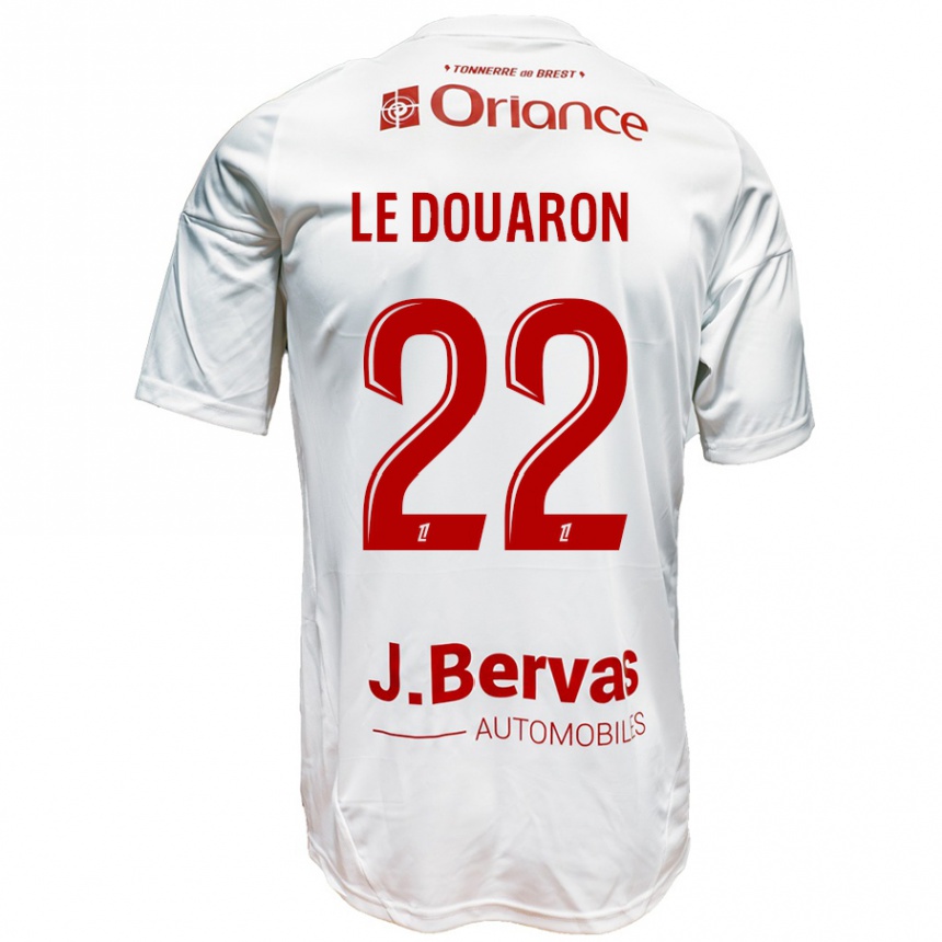 Niño Fútbol Camiseta Jérémy Le Douaron #22 Blanco Rojo 2ª Equipación 2024/25 Argentina