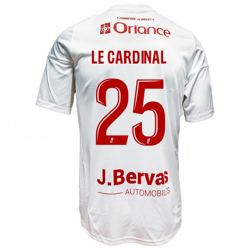 Niño Fútbol Camiseta Julien Le Cardinal #25 Blanco Rojo 2ª Equipación 2024/25 Argentina