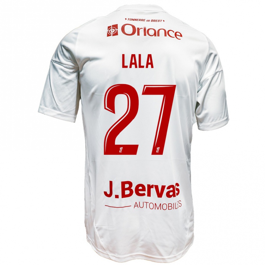 Niño Fútbol Camiseta Kenny Lala #27 Blanco Rojo 2ª Equipación 2024/25 Argentina