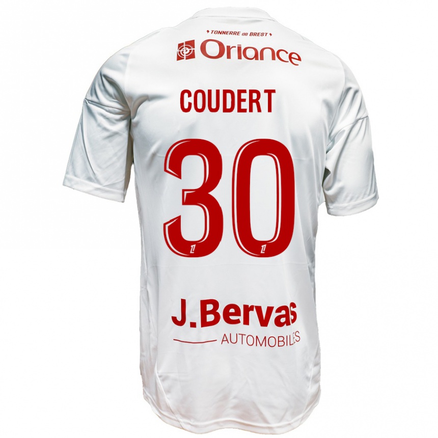 Niño Fútbol Camiseta Grégoire Coudert #30 Blanco Rojo 2ª Equipación 2024/25 Argentina