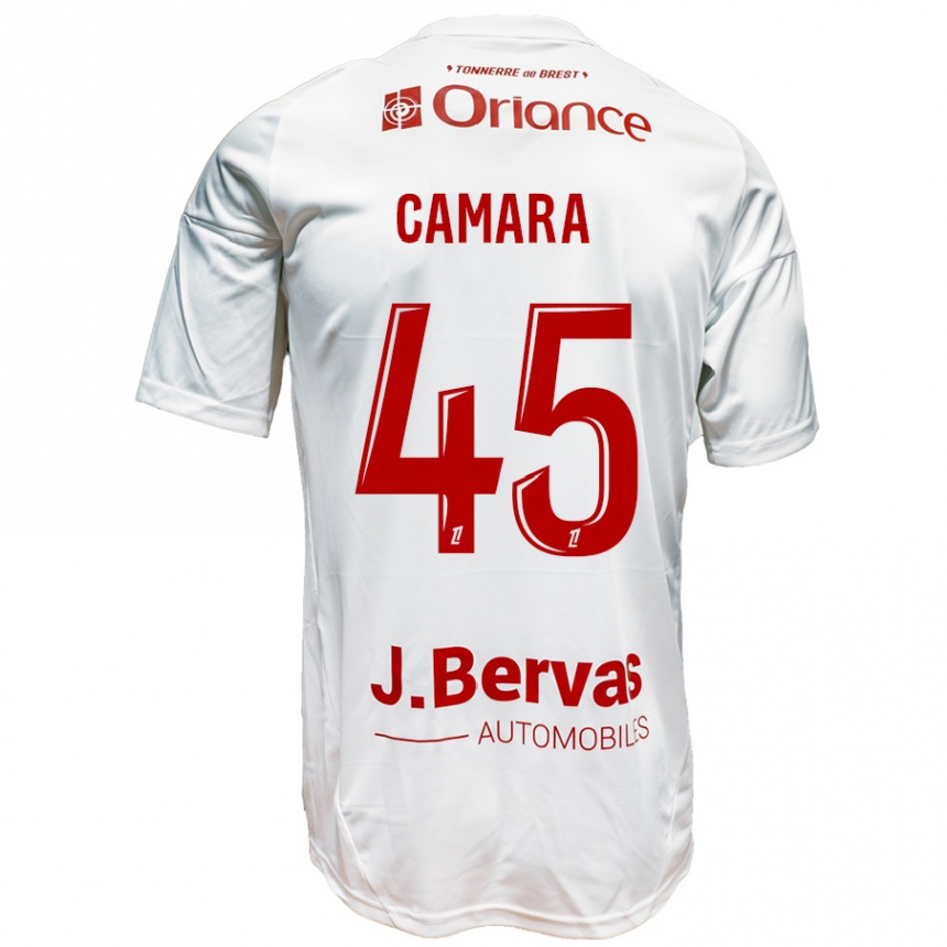 Niño Fútbol Camiseta Mahdi Camara #45 Blanco Rojo 2ª Equipación 2024/25 Argentina