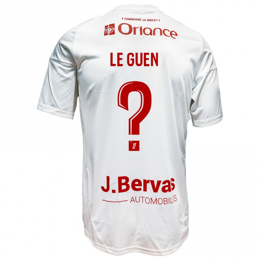 Niño Fútbol Camiseta Raphaël Le Guen #0 Blanco Rojo 2ª Equipación 2024/25 Argentina