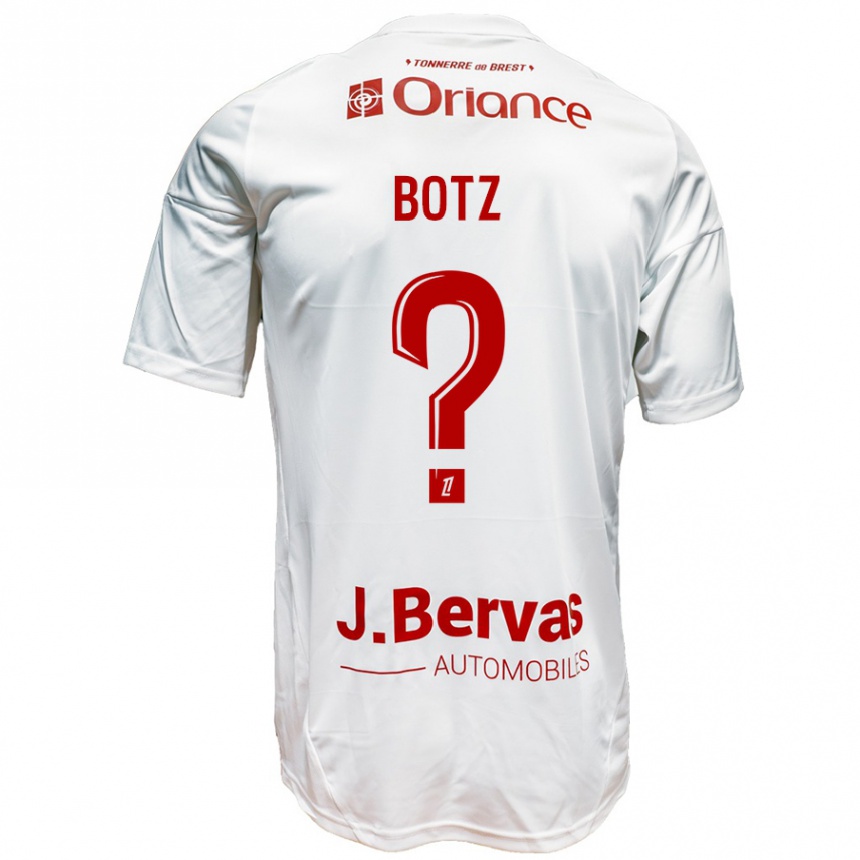 Niño Fútbol Camiseta Léo Botz #0 Blanco Rojo 2ª Equipación 2024/25 Argentina